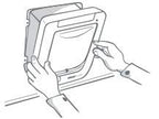 Microchip Cat Flap White Scans Pet ID on Entry Check Cat Size Flap Opening 4 3/4 H by 5 5/8 W