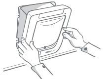 Microchip Cat Flap White Scans Pet ID on Entry Check Cat Size Flap Opening 4 3/4 H by 5 5/8 W