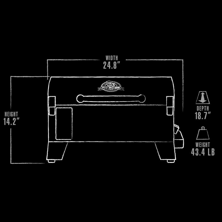 150 Wood Pellet Grill and Smoker with Flame Broiler 256 Sq In Cooking Space 180F to 500F 7 lb Hopper Black