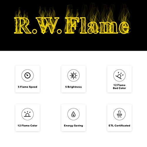 Modern Recessed and Wall Mounted Electric Fireplace 50 Inch Indoor Heater for Living Room Home