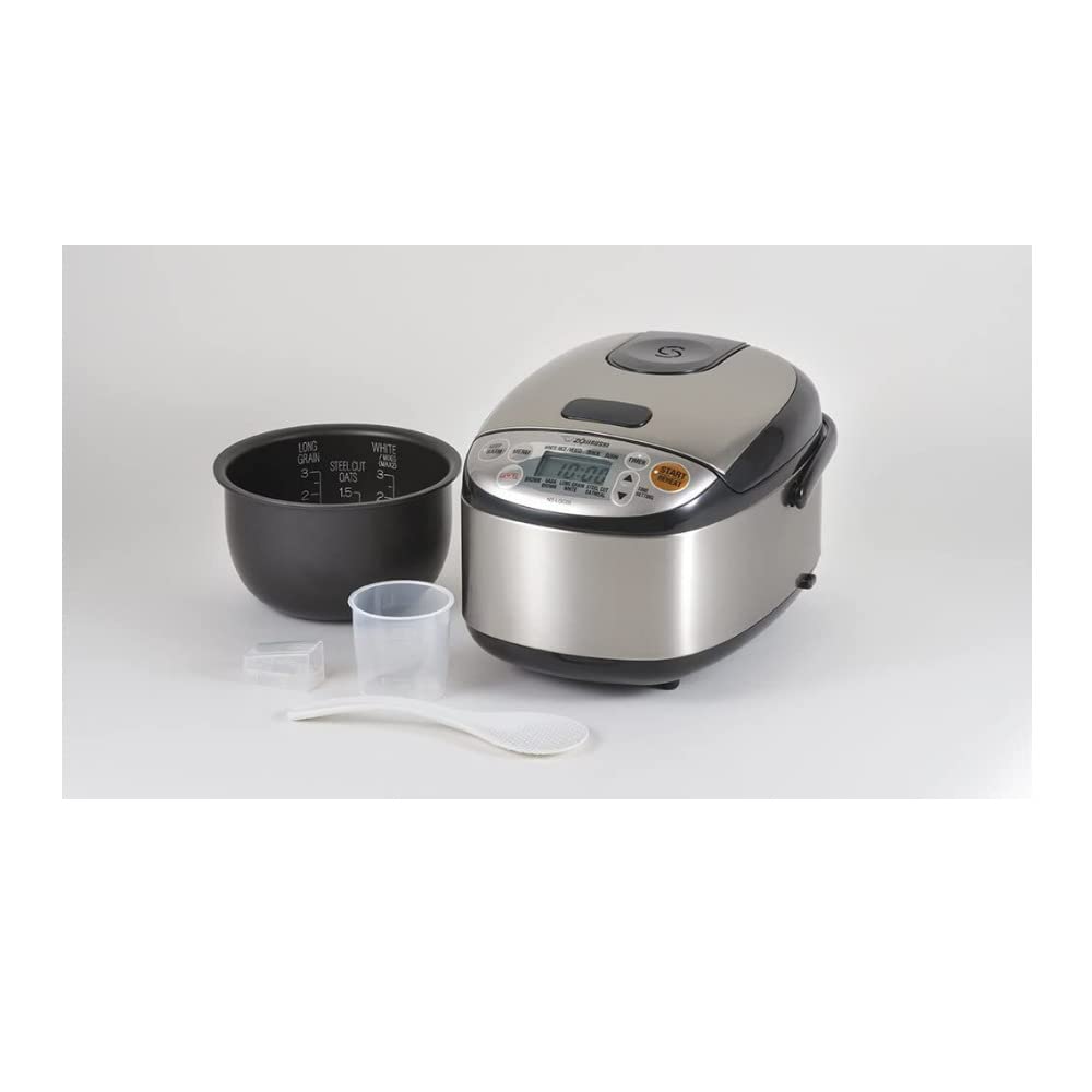 Micom 3 cup compact rice cooker warmer multiple settings stainless steel retractable cord easy transport