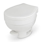 Aqua Magic VI High Profile RV Toilet White Permanent Gravity Flush Foot Pedal for Camper Van