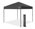 Ambassador Instant Pop Up Canopy Tent 10x10 ft with Roller Bag and 4 Piece Spike Set Steel Gray