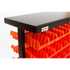 7 tier dual sided rolling storage bin rack parts organizer black heavy duty mobile utility cart