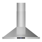 30 in 380 CFM ducted wall mount range hood LED stainless steel kitchen exhaust ventilation Coll
