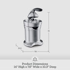 800CPXL Citrus Press Pro Orange Juicer Brushed Stainless Steel Electric Juicer for Fresh Juice