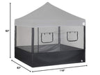 Food booth sidewall kit set of 4 fits 10x10 straight leg canopy tent with 2 serving windows black mesh