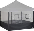 Food booth sidewall kit set of 4 fits 10x10 straight leg canopy tent with 2 serving windows black mesh