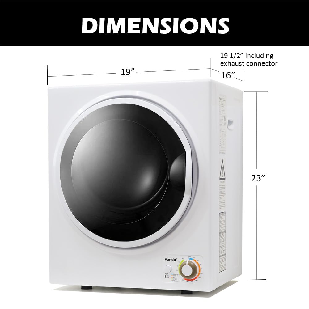 Portable Compact Clothes Dryer 1.5 Cu Ft 850W 120V Small Laundry Dryer for Apartments Dorms RV