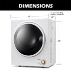 Portable Compact Clothes Dryer 1.5 Cu Ft 850W 120V Small Laundry Dryer for Apartments Dorms RV