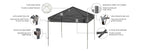 Ambassador Instant Pop Up Canopy Tent 10x10 ft with Roller Bag and 4 Piece Spike Set Steel Gray