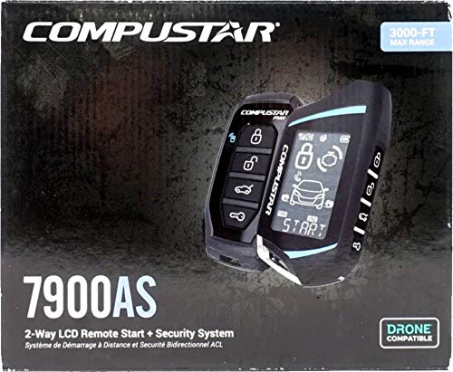 CS7900-AS All in One 2 Way Remote Start and Alarm Bundle with 3000 Feet Long Range for Cars