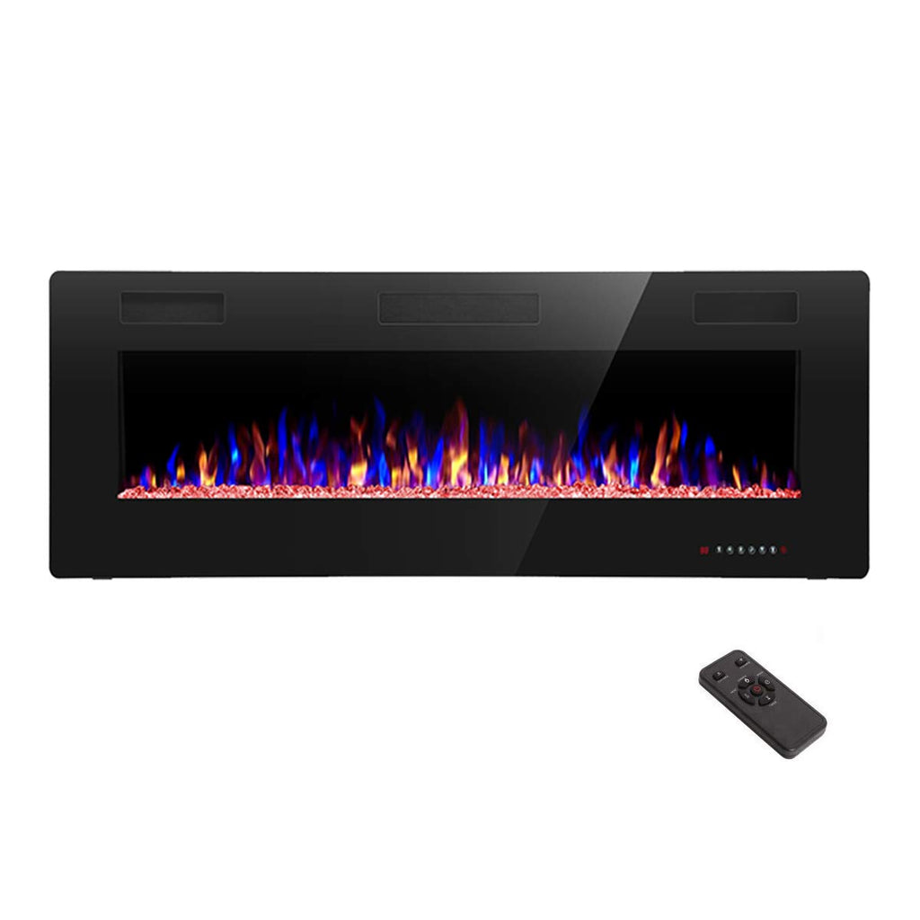 Modern Recessed and Wall Mounted Electric Fireplace 50 Inch Indoor Heater for Living Room Home