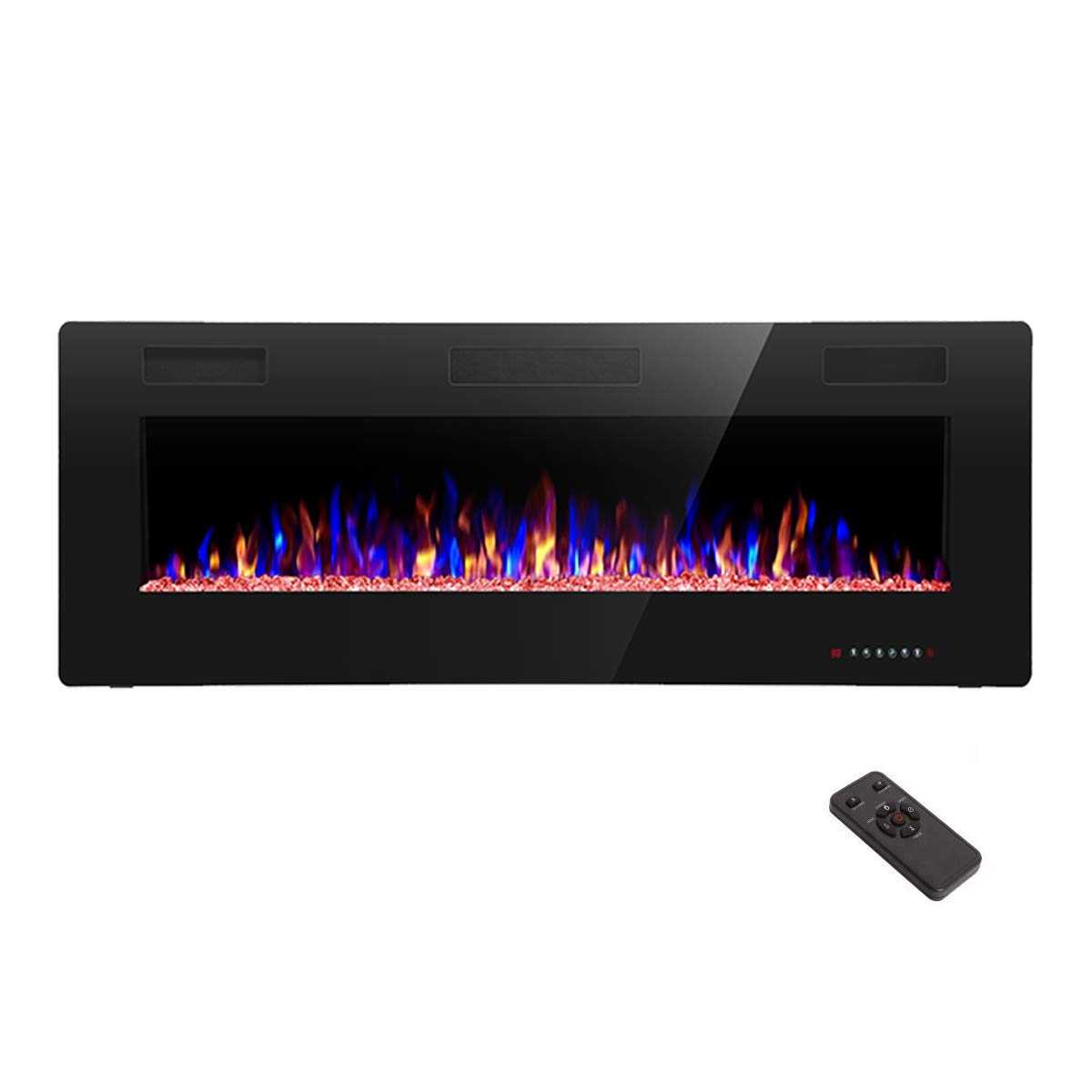 Modern Recessed and Wall Mounted Electric Fireplace 50 Inch Indoor Heater for Living Room Home