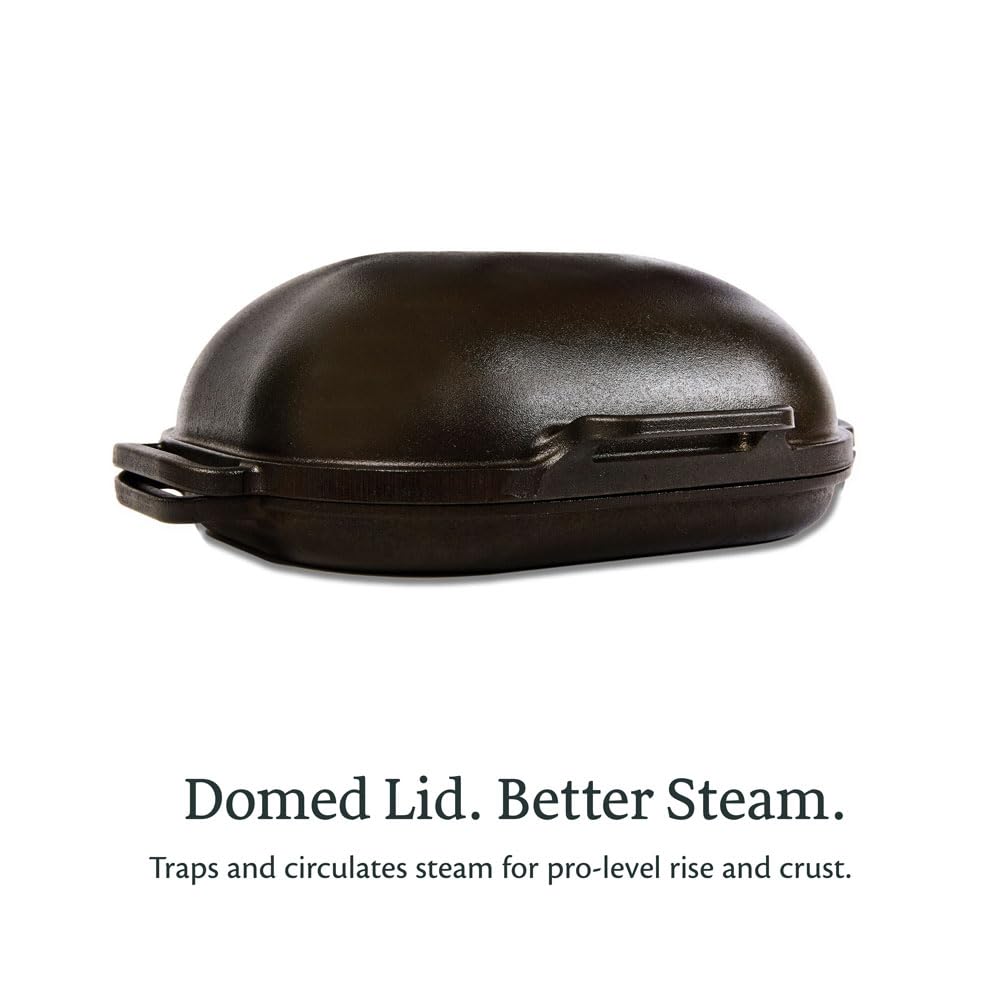 Cast iron loaf pan with lid artisan sourdough homemade bread baking preseasoned heavy duty oven safe