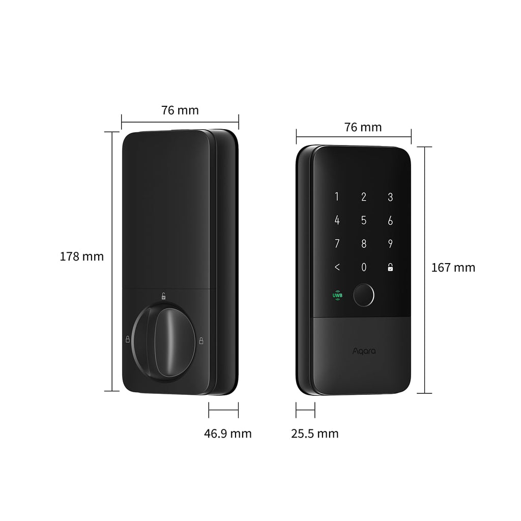 UWB Smart Lock U400 with Apple Home Key Fingerprint Deadbolt Keyless Entry for Home Door Black
