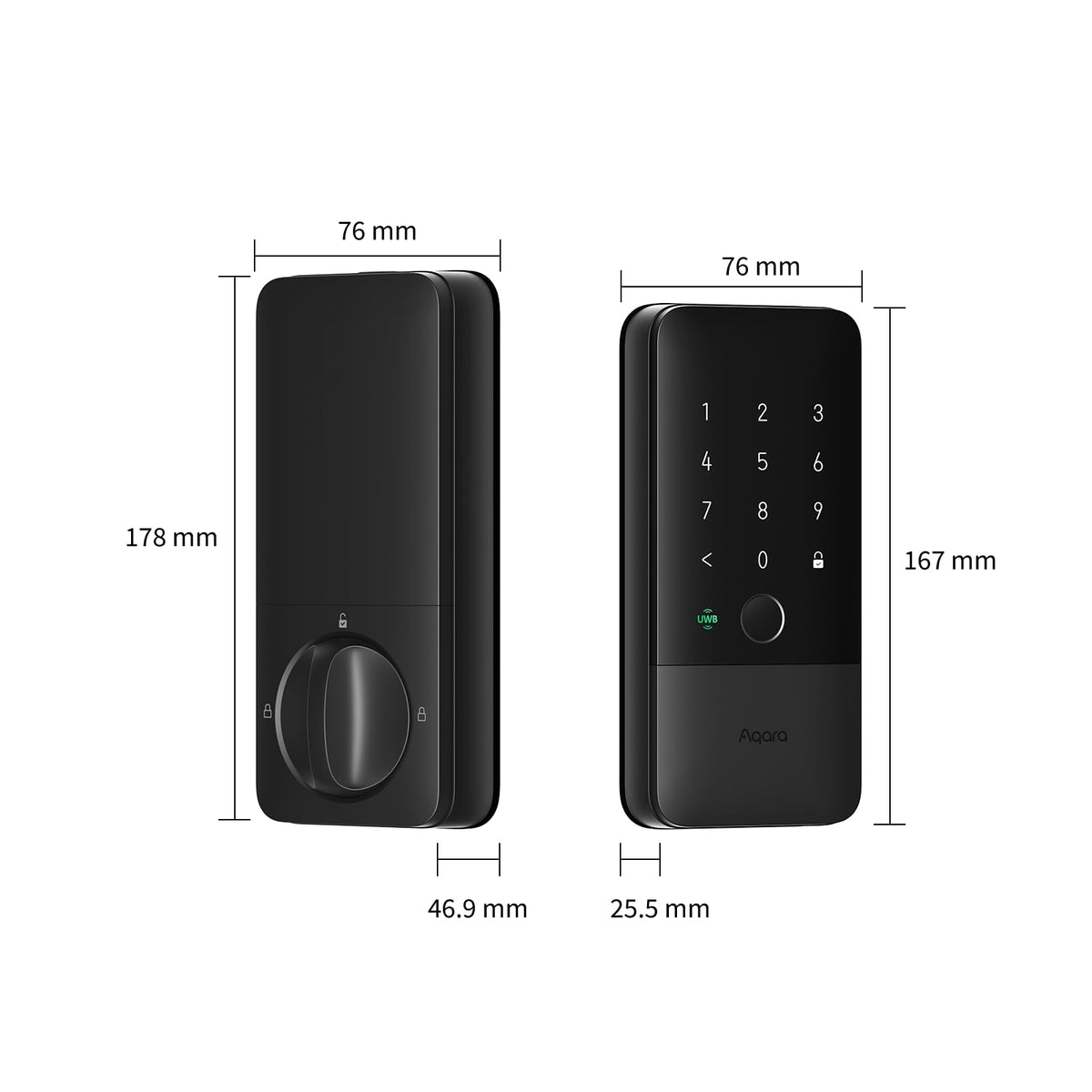 UWB Smart Lock U400 with Apple Home Key Fingerprint Deadbolt Keyless Entry for Home Door Black