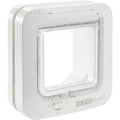 Microchip Cat Flap White Scans Pet ID on Entry Check Cat Size Flap Opening 4 3/4 H by 5 5/8 W