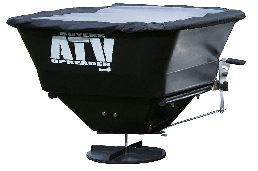 ATVS100 100 lb ATV rear rack mount broadcast spreader for efficient seed and fertilizer spreading