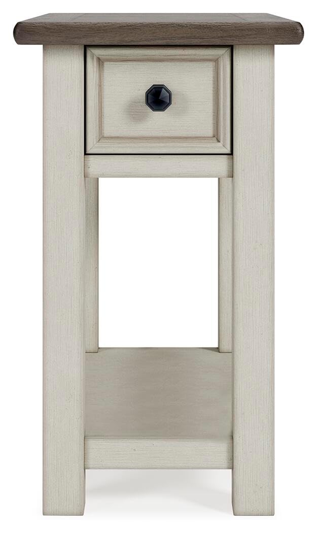 Bolanburg Narrow End Table with Built In Charging Station USB Ports Living Room Bedroom Furniture