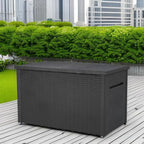 Java 230 Gal Outdoor Storage Box Waterproof Resin Deck Container for Patio Pool Accessories and Garden Tools