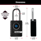 Bluetooth Smart Padlock Outdoor Keyless Security Smart Lock Black Weather Resistant 4401LHEC