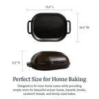 Cast iron loaf pan with lid artisan sourdough homemade bread baking preseasoned heavy duty oven safe