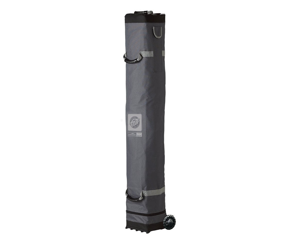 Ambassador Instant Pop Up Canopy Tent 10x10 ft with Roller Bag and 4 Piece Spike Set Steel Gray