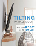 Tilting TV Wall Mount for 42 to 90 Inch TVs, Low Profile, 12 Degree Tilt