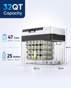 12V Fridge 32QT Portable Car Freezer minus 4 to 68°F Fast Cooling Eco Mode 12/24V DC 110 to 240V AC Camping RV