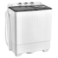 Portable Twin Tub Washing Machine 26lbs 18lbs Washer 8lbs Spinner Timer Knobs Drain Pump Compact Grey White
