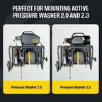 100 ft Pressure Washer Hose Reel Wall Mount 3/8 and 5/16 Lines Heavy Duty Outdoor Cleaning