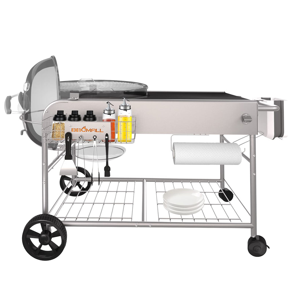 Grill table stand cart for 22 and 18 Original Kettle JumboJoe Master Touch Performer charcoal prep accessories