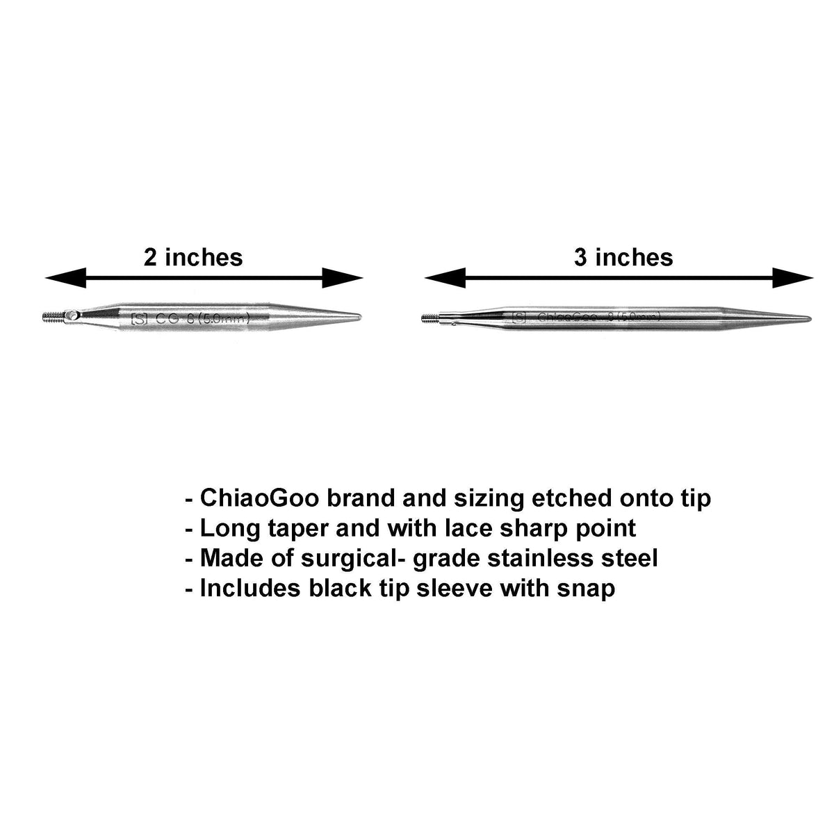 Twist Shorties blue 2 and 3 inch 7230-S interchangeable stainless steel knitting needle set