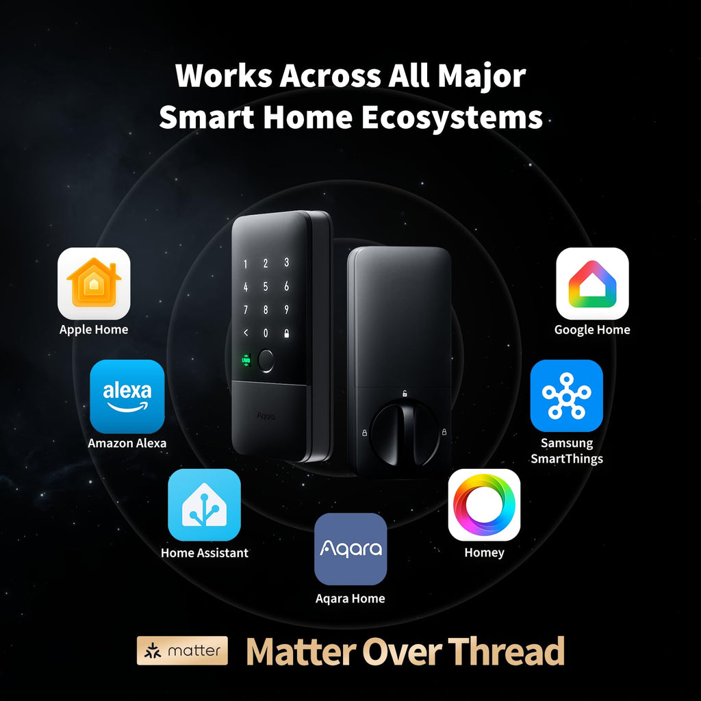 UWB Smart Lock U400 with Apple Home Key Fingerprint Deadbolt Keyless Entry for Home Door Black