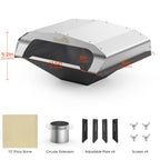 Pellet grill pizza oven attachment compatible with most pellet grills and smokers for outdoor cooking