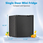 1.6 Cu Ft Small Refrigerator with 7 Level Adjustable Thermostat Silver Compact Mini Fridge for Home Dorm
