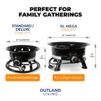 Firebowl smokeless propane fire pit 24 inch 58000 BTU portable outdoor UV weatherproof cover black 883 Mega