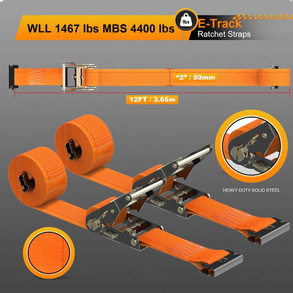 36PC E Track Rail Kit Set Heavy Duty Tie Down System for Enclosed Trailers Cargo Securement