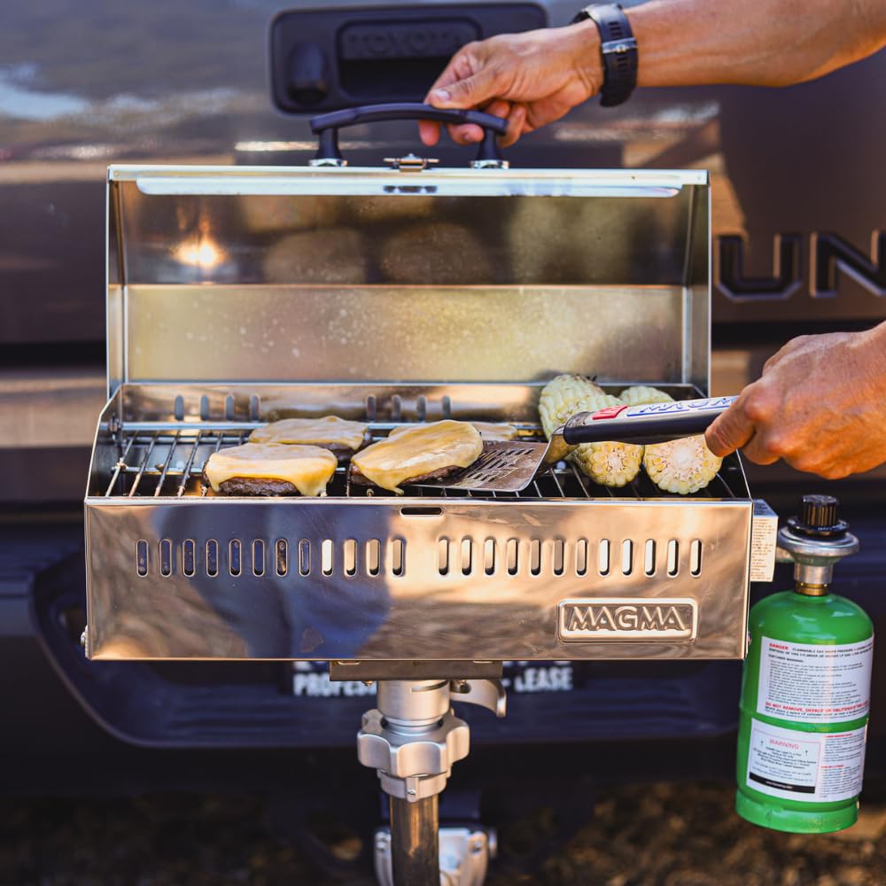 A10-703 Cabo Portable Gas Grill 9 x 18 Inch Compact Lightweight Outdoor BBQ Camping Travel Grill
