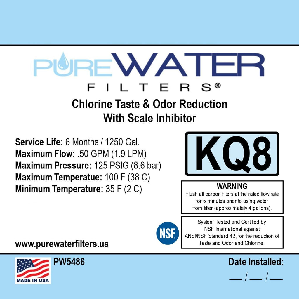 KQ8 Water Filter Kit Replacement Cartridge for Commercial Coffee Brewers Filtration System