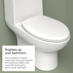 L60EW LumaWarm Heated Nightlight Elongated Toilet Seat White Warm Heated Seat for Bathroom