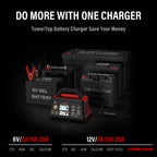 25A Pro+ Battery Charger 6V 12V Automatic Maintainer Engine Start Desulfator Repair for Lead Acid AGM LiFePO4