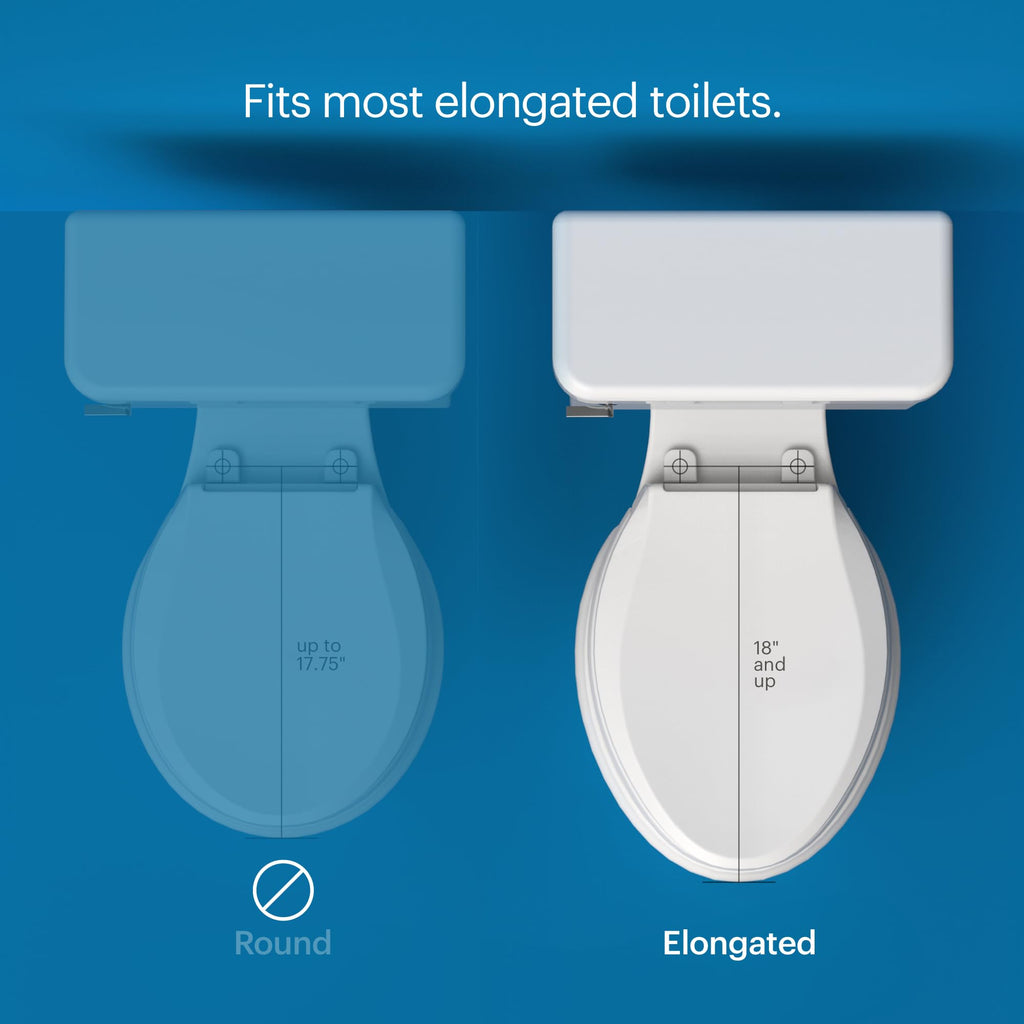 L60EW LumaWarm Heated Nightlight Elongated Toilet Seat White Warm Heated Seat for Bathroom