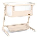 Electric Baby Bassinet Auto Rocking Bedside Sleeper 6 Heights Mattress Remote Control 5 Speeds 3 Timers Beige