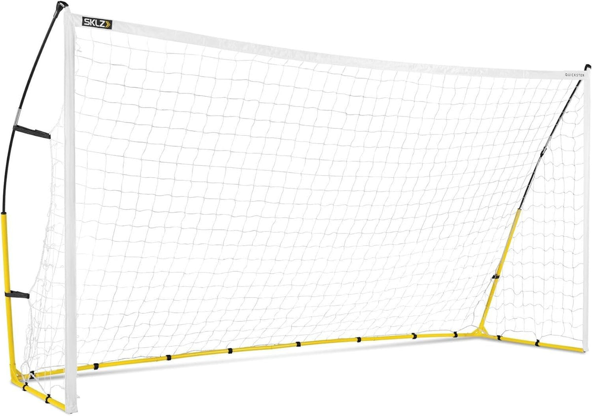 Quickster portable soccer goal backyard field durable Tension Tite frame 2 ply net adjustable click lock poles
