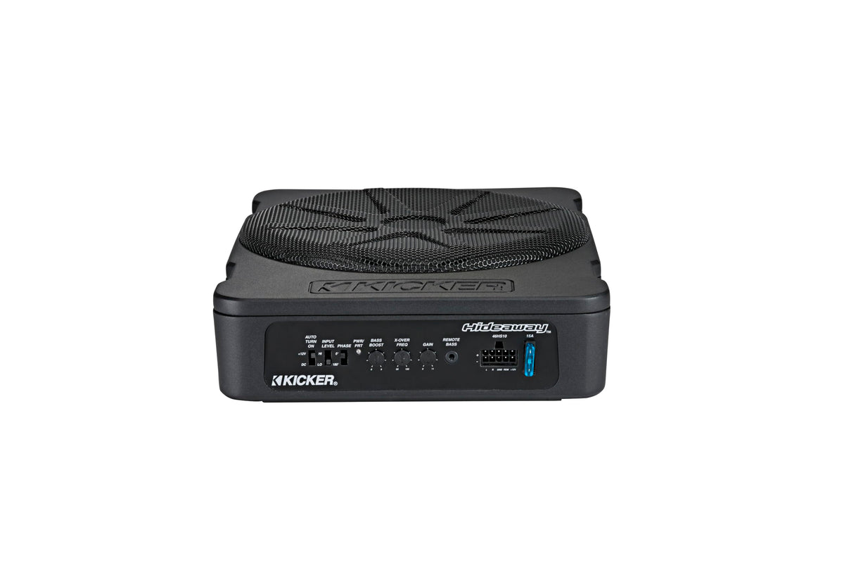 51HS10 Hideaway Compact Powered Subwoofer with 10 Inch Woofer for Car Audio and Vehicle Sound Systems