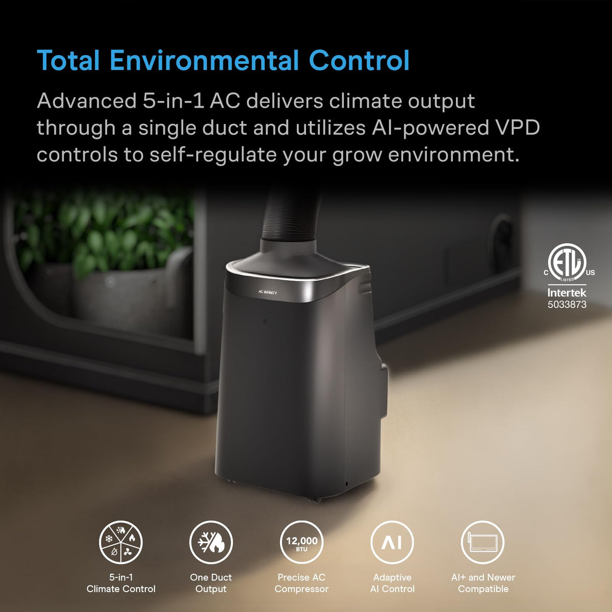 Terraform 8 5 in 1 Plant Air Conditioner Auto Cool and Heat for Grow Room Greenhouse Hydroponics