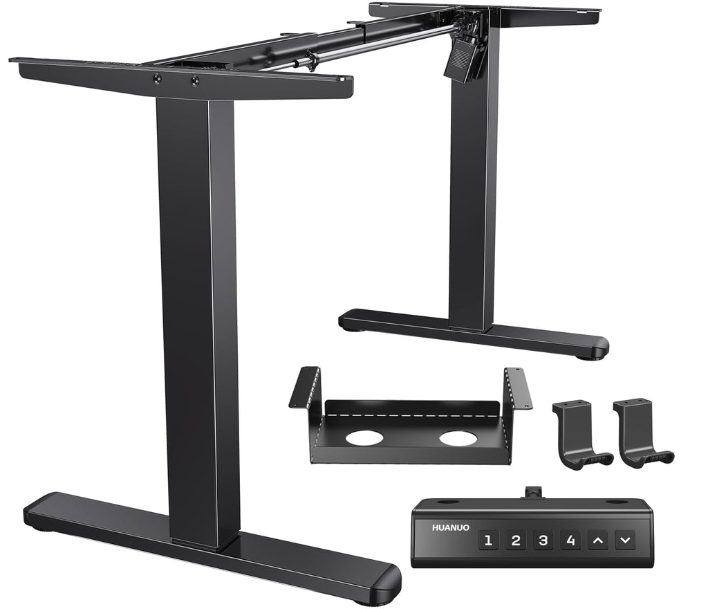 Electric standing desk frame with brushless motor heavy duty adjustable base for max 75 x 35 inch tops