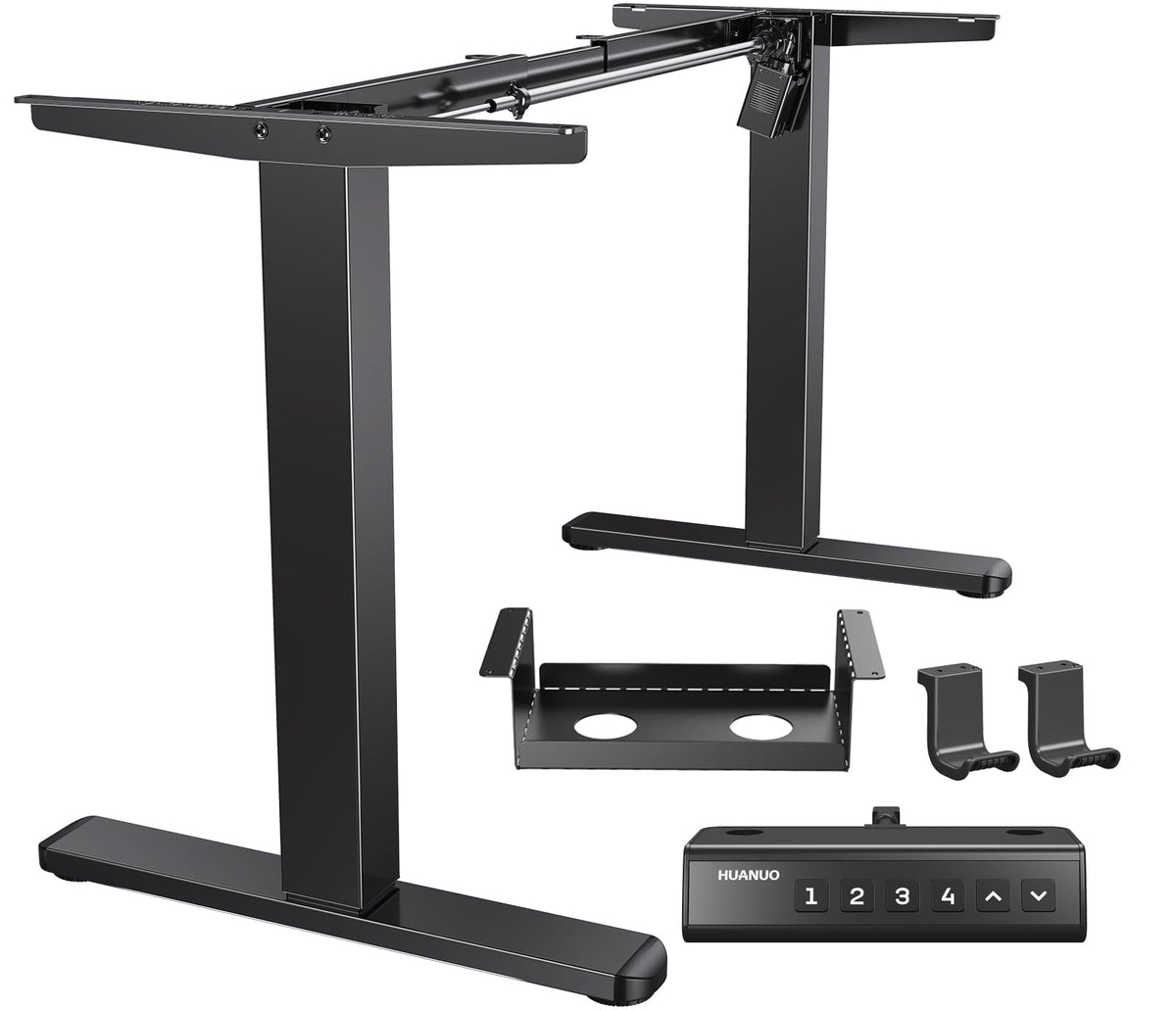Electric standing desk frame with brushless motor heavy duty adjustable base for max 75 x 35 inch tops